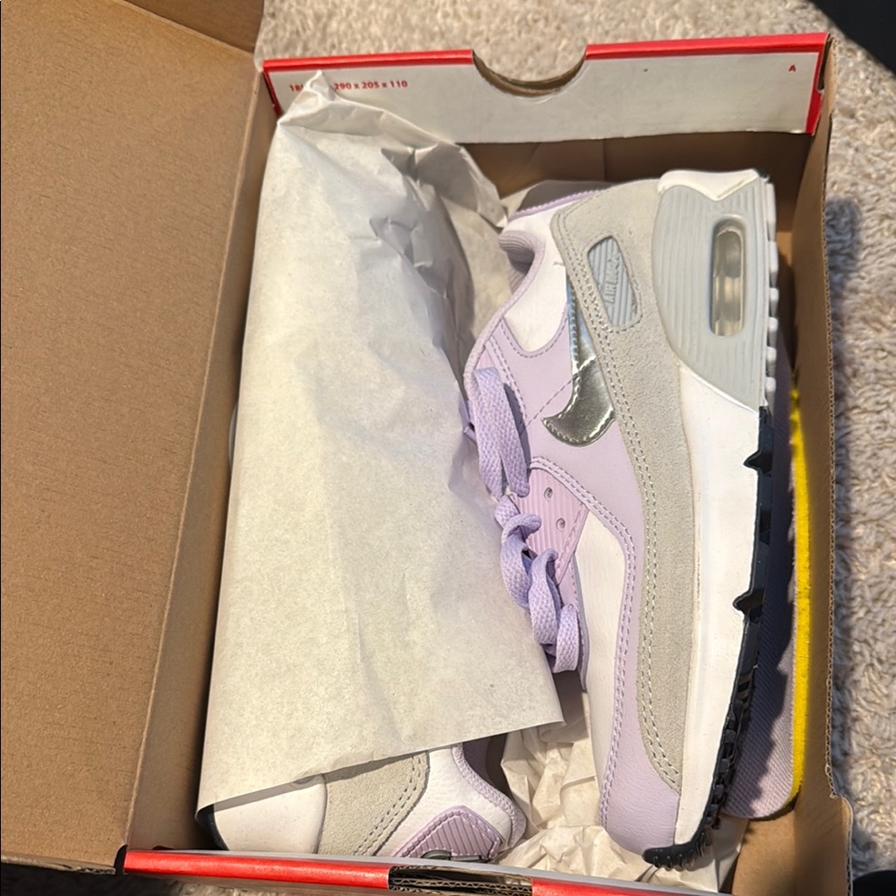 Nike Air Max 90 in Light Purple and Metallic Gray
